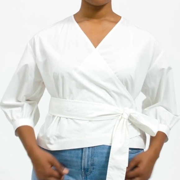 Everlane | Tops | Everlane Poplin Wrap 